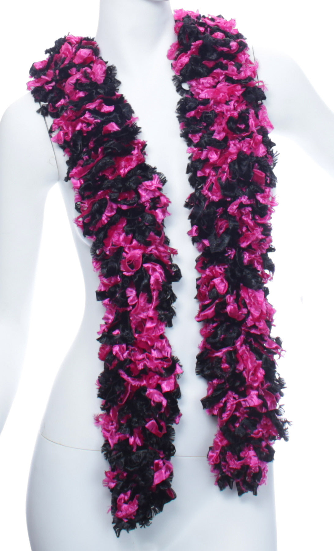 Original Featherless Boa - Black and Hot Pink - Happy Boa: Faux Feather Boa