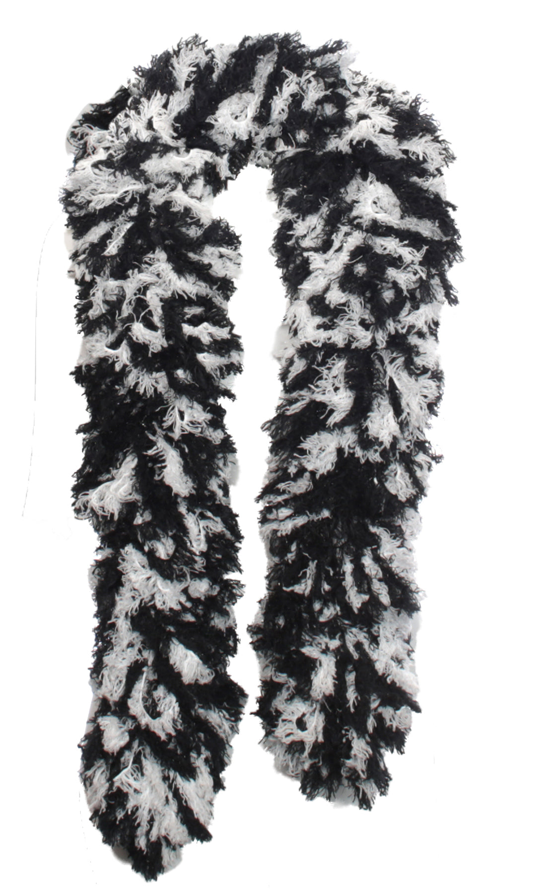 SUPER Sized Featherless Boa - Black and White - Happy Boa: Faux Feather Boa