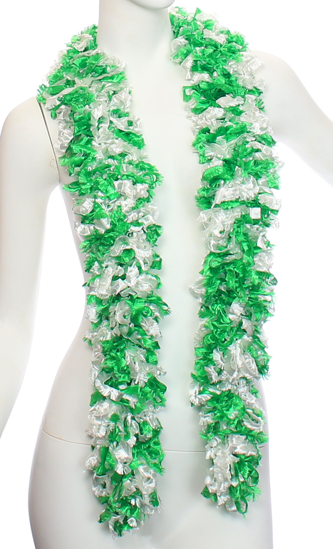 Original Featherless Boa - Paddy (Green and White) - Happy Boa: Faux Feather Boa