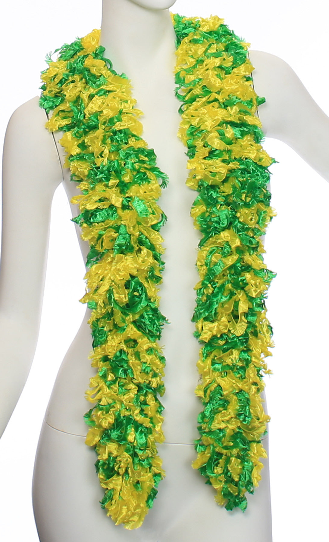 Original Featherless Boa - Green and Yellow - Happy Boa: Faux Feather Boa