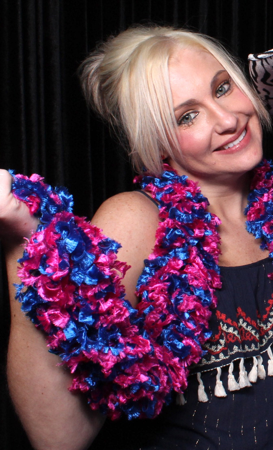Original Featherless Boa - Blue and Hot Pink - Happy Boa: Faux Feather Boa