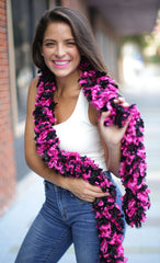 Original Featherless Boa - Black and Hot Pink - Happy Boa: Faux Feather Boa