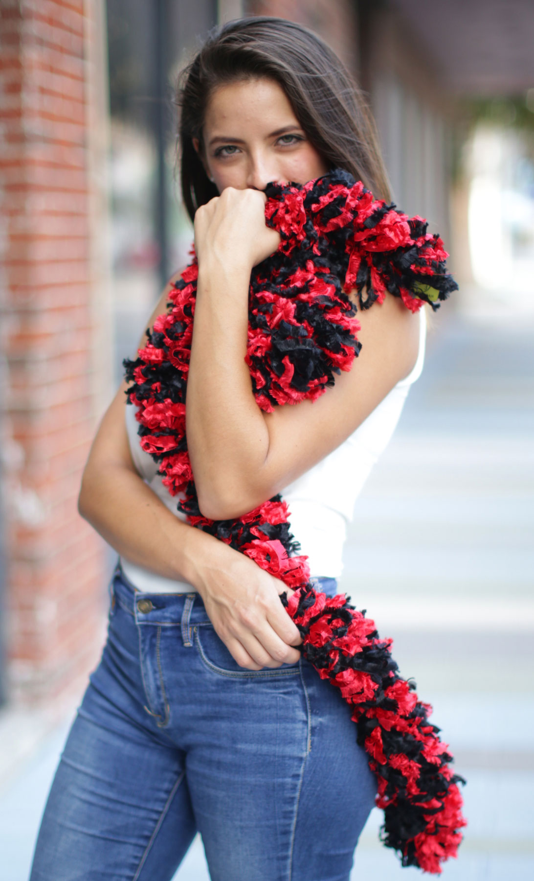 Original Featherless Boa - Black and Red - Happy Boa: Faux Feather Boa