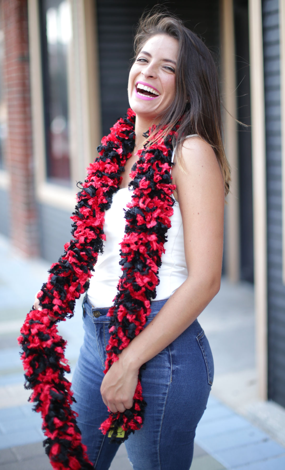 Original Featherless Boa - Black and Red - Happy Boa: Faux Feather Boa