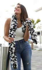 Original Featherless Boa - Black and White - Happy Boa: Faux Feather Boa