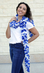 Original Featherless Boa - Cowboy (Blue and White) - Happy Boa: Faux Feather Boa