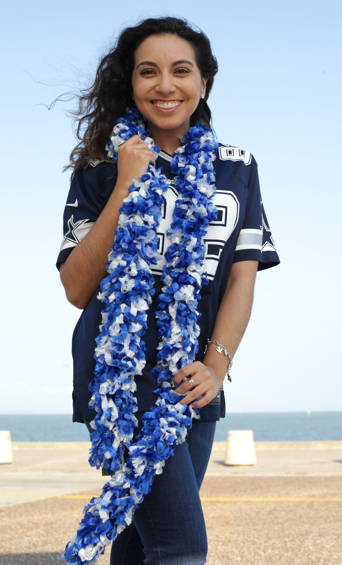 Original Featherless Boa - Cowboy (Blue and White) - Happy Boa: Faux Feather Boa