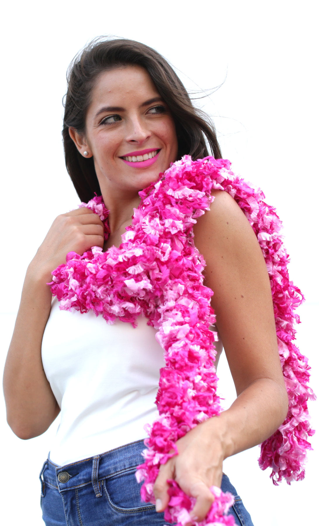 Original Featherless Boa - Pink Mix - Happy Boa: Faux Feather Boa