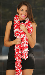 Original Featherless Boa - Red and White - Happy Boa: Faux Feather Boa
