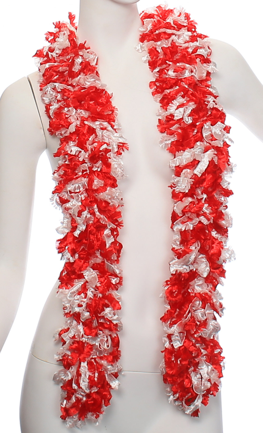 Original Featherless Boa - Red and White - Happy Boa: Faux Feather Boa