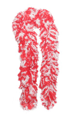 SUPER Sized Featherless Boa - Red and White - Happy Boa: Faux Feather Boa