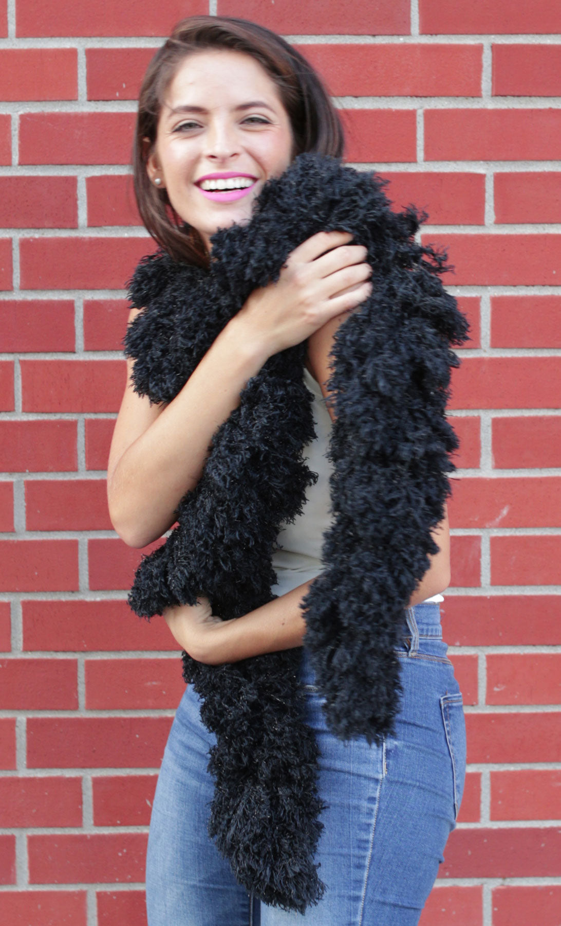 SUPER Sized Featherless Boa - Black - Happy Boa: Faux Feather Boa