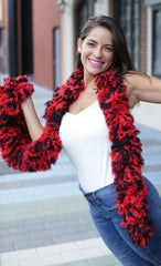 SUPER Sized Featherless Boa - Black and Red - Happy Boa: Faux Feather Boa