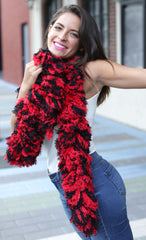 SUPER Sized Featherless Boa - Black and Red - Happy Boa: Faux Feather Boa