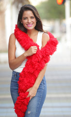 SUPER Sized Featherless Boa - Red - Happy Boa: Faux Feather Boa