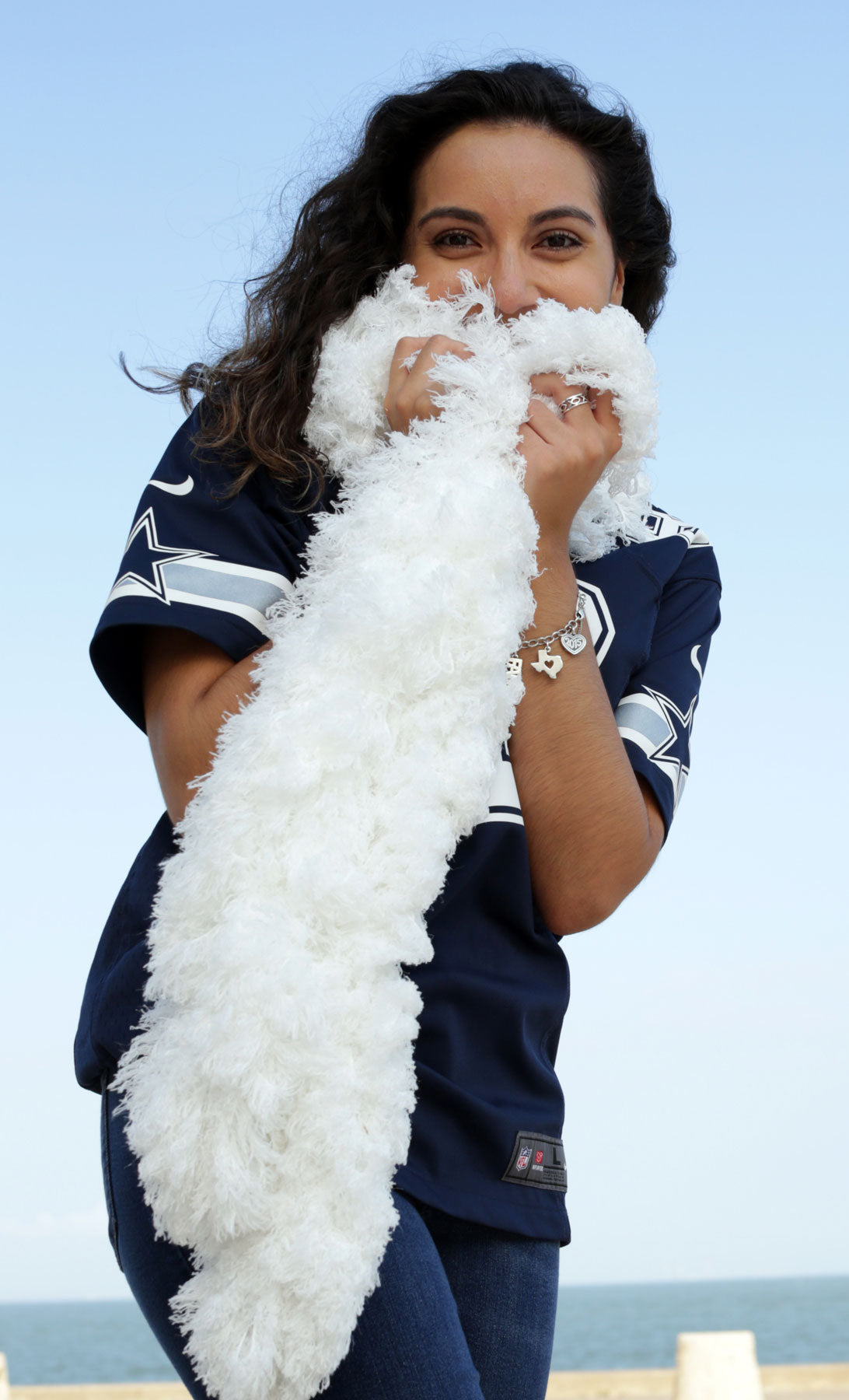 SUPER Sized Featherless Boa - Snow White - Happy Boa: Faux Feather Boa