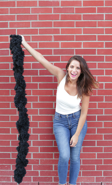 Super Sized Featherless Boa Black Happy Boa Faux Feather Boa 
