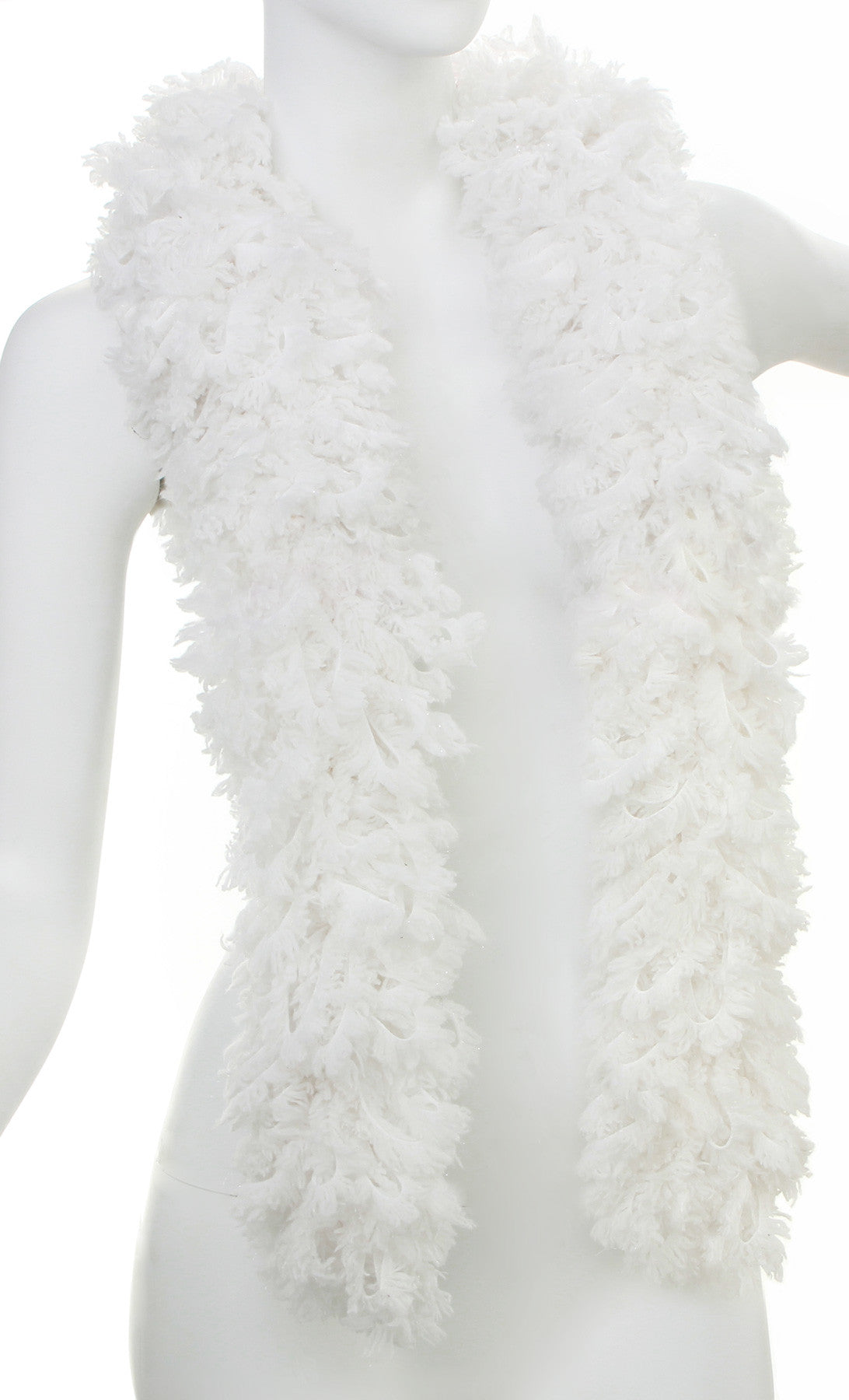 SUPER Sized Featherless Boa - Snow White - Happy Boa: Faux Feather Boa