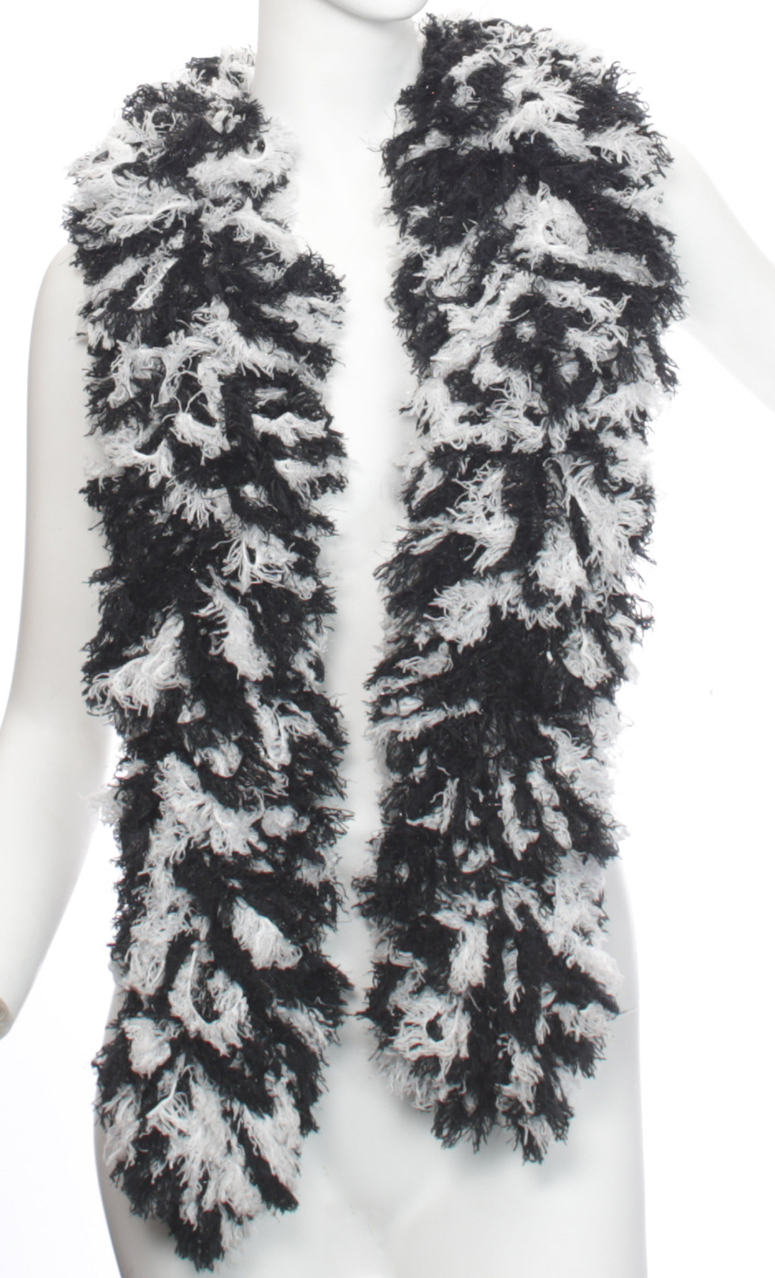 SUPER Sized Featherless Boa - Black and White - Happy Boa: Faux Feather Boa