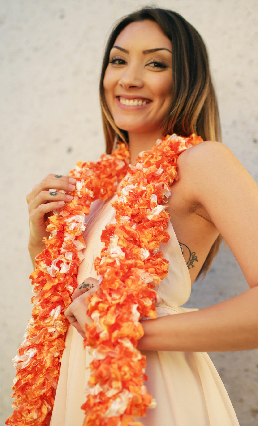 Original Featherless Boa - Luau Orange - Happy Boa: Faux Feather Boa