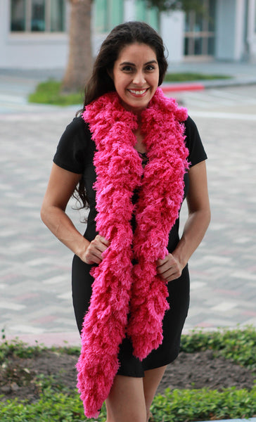 SUPER Sized Featherless Boa Hot Pink